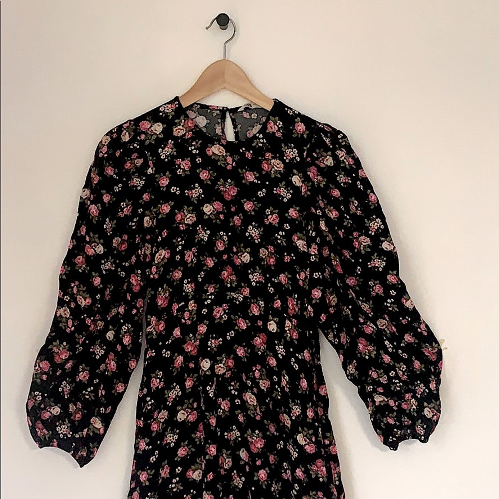 Floral print romantic maxi dress